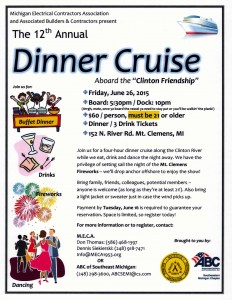 12th Annual Dinner Cruise - June 26, 2015 @ Mount Clemens | Michigan | United States